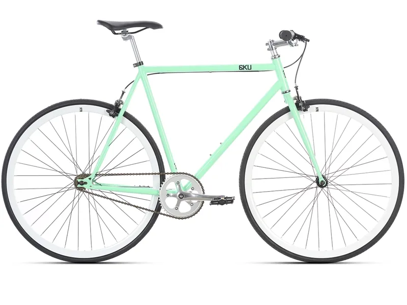 6KU Fixie And Single Speed Bike - Milan 1 Green White