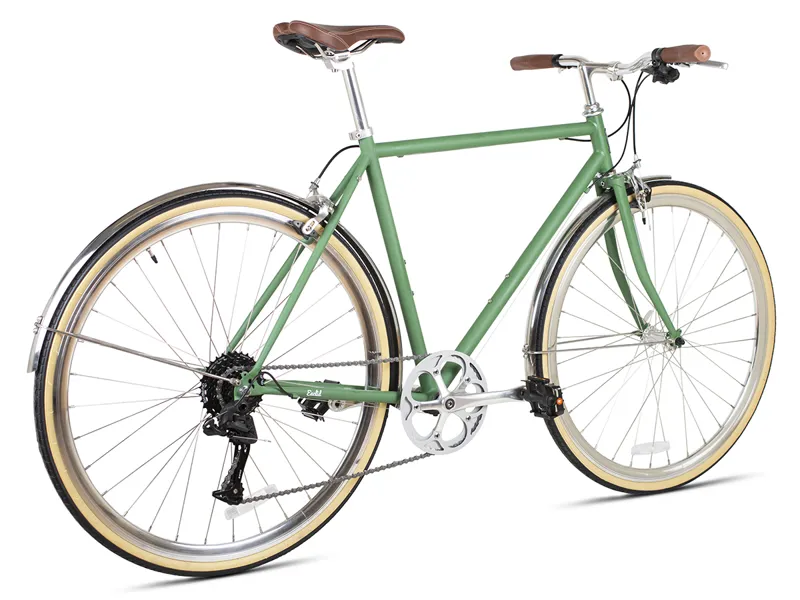 6KU Odyssey - Mens 8spd City Bike - Silverlake Green-2