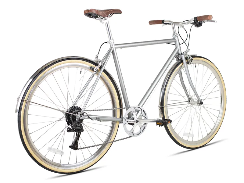 6KU Odyssey - Mens 8spd City Bike - Brandford Silver-2