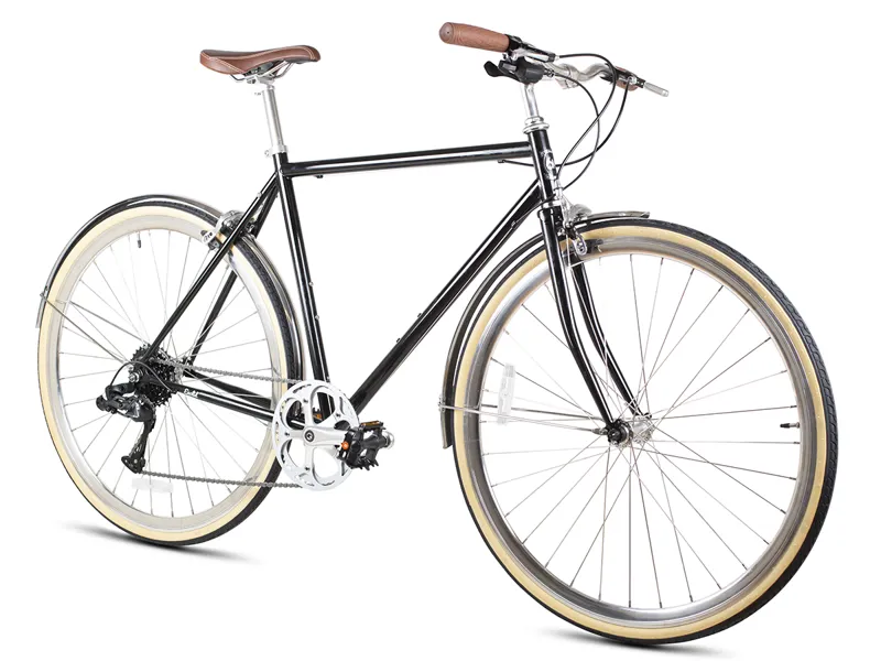 6KU Odyssey - Mens 8spd City Bike - Delano Black-1