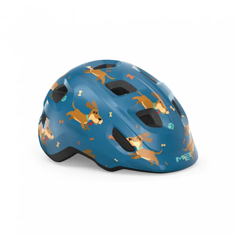 MET Hooray Kids Helmet In Dark Blue Dog