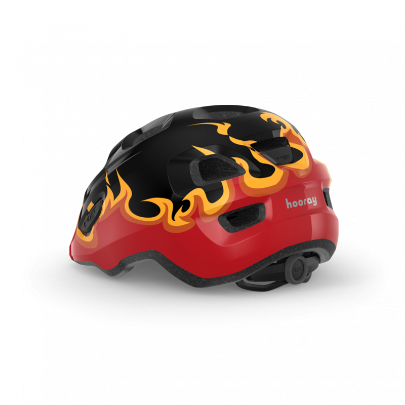MET Hooray Kid's Helmet in Black Flames-2