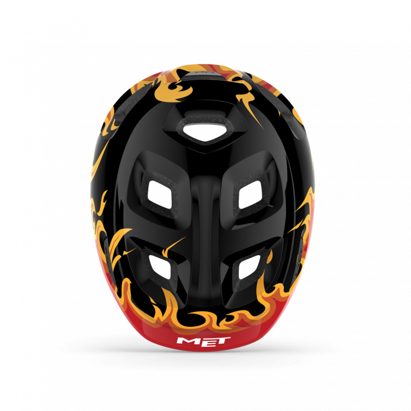 MET Hooray Kid's Helmet in Black Flames-3