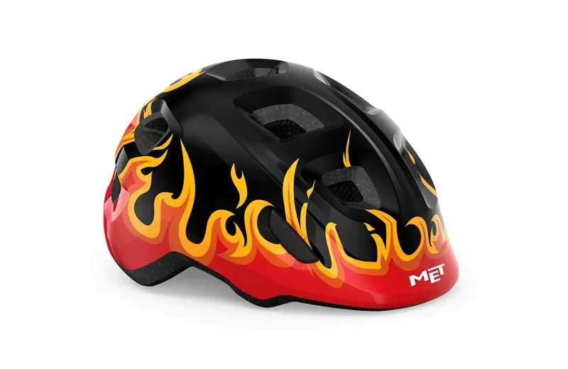 MET Hooray Kid's Helmet in Black Flames