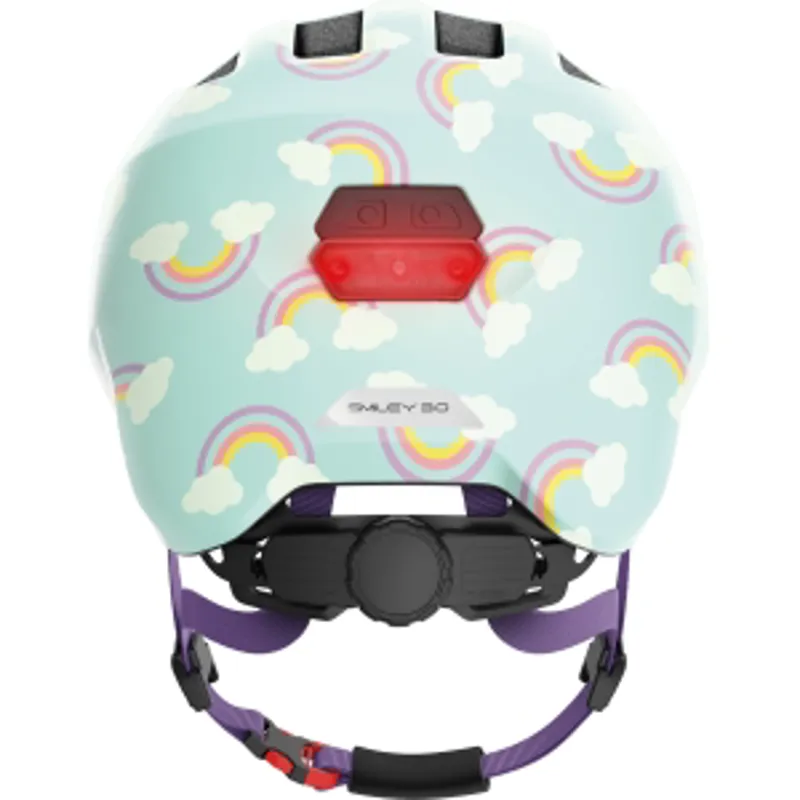 Abus Smiley 3.0 LED Kids Helmet in Light Blue-2