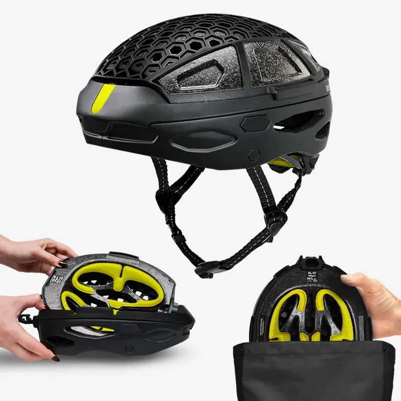 Newlane Folding Helmet In Black and Yellow