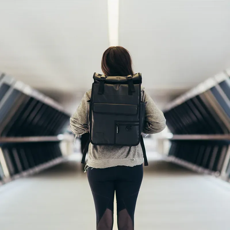 Goodordering ECO Monochrome Rolltop Backpack Pannier Black 2.0-7