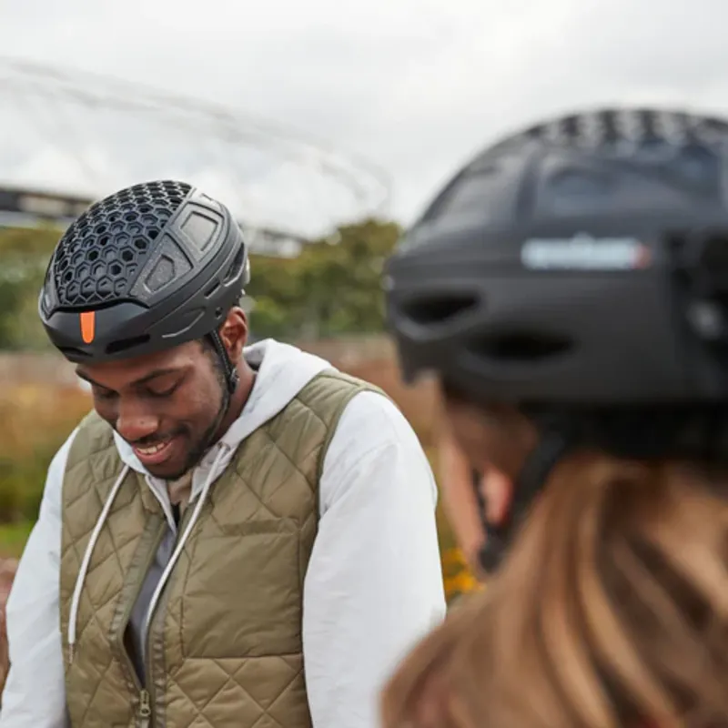 Newlane Folding Helmet In Black and orange-6