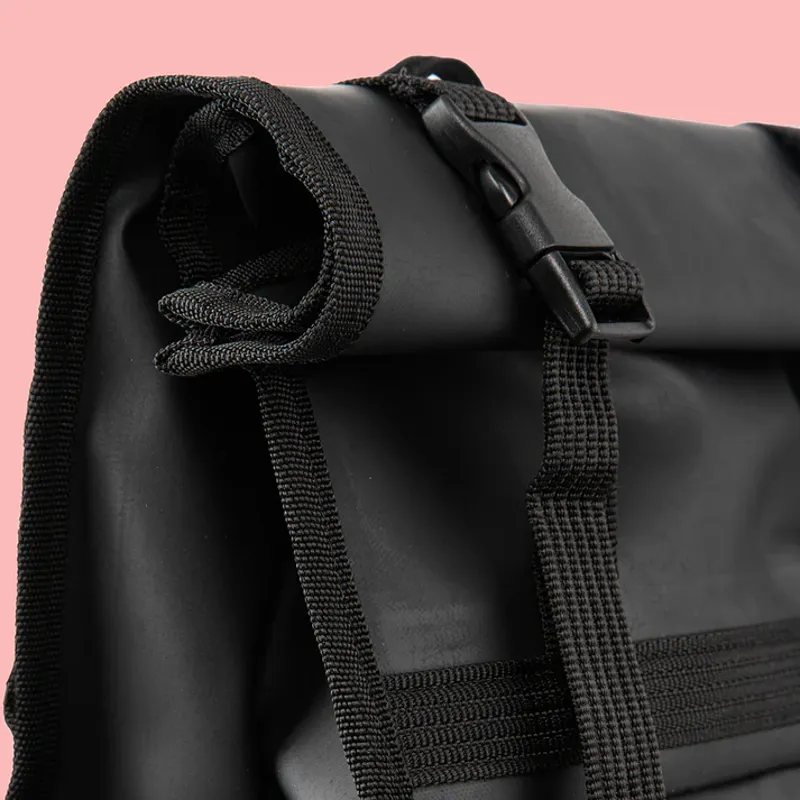 Goodordering ECO Monochrome Rolltop Backpack Pannier Black 2.0-3