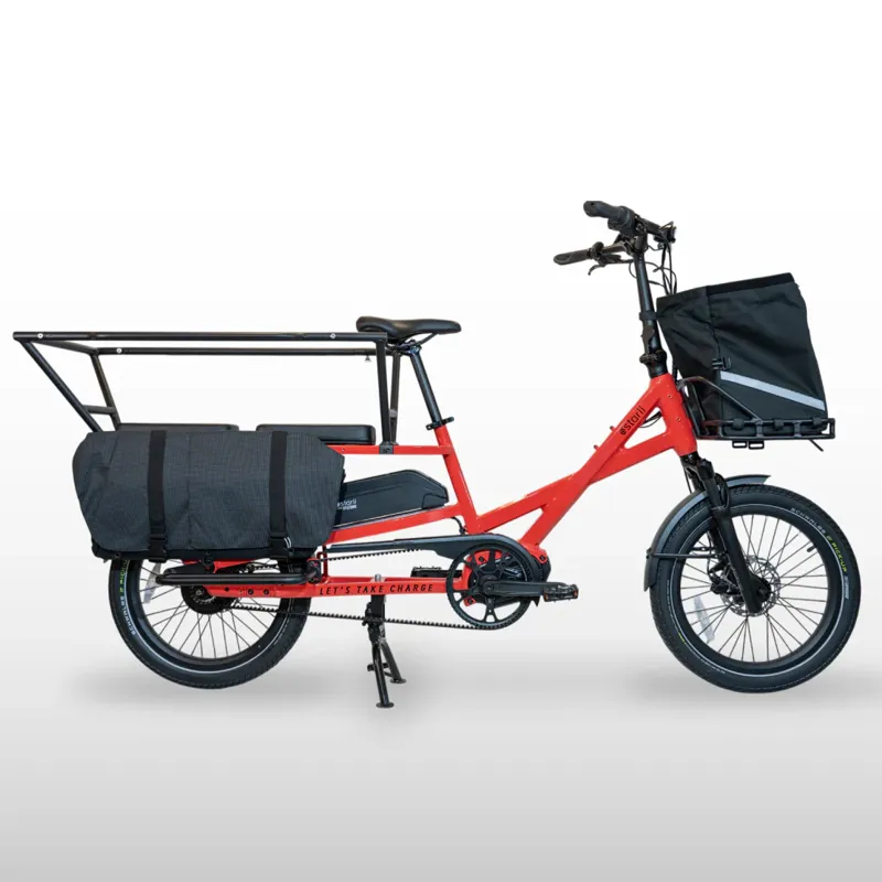 Estarli E-Cargo Longtail 600Wh Electric Cargo Bike In Hot Coral-2