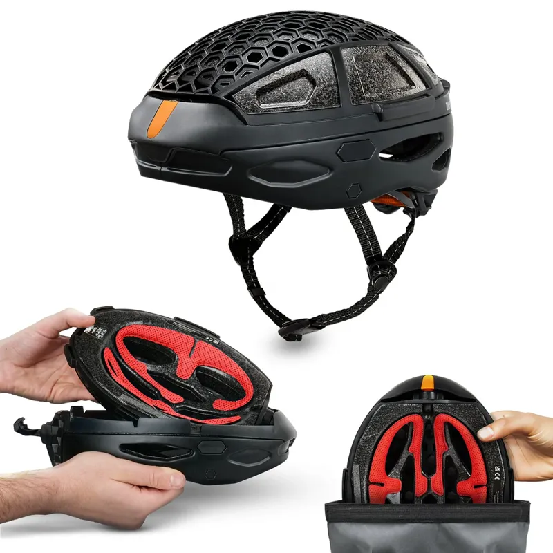 Newlane Folding Helmet In Black and orange