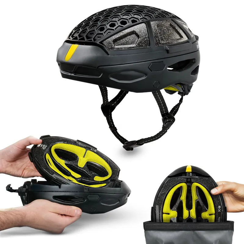 Newlane Folding Helmet In Black and Yellow