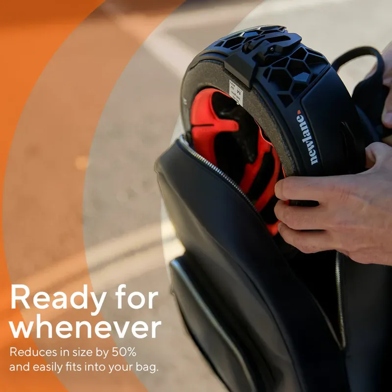 Newlane Folding Helmet In Black and orange-3