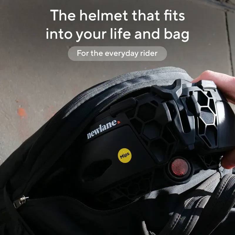 Newlane Folding MIPS Helmet In Black and White-2