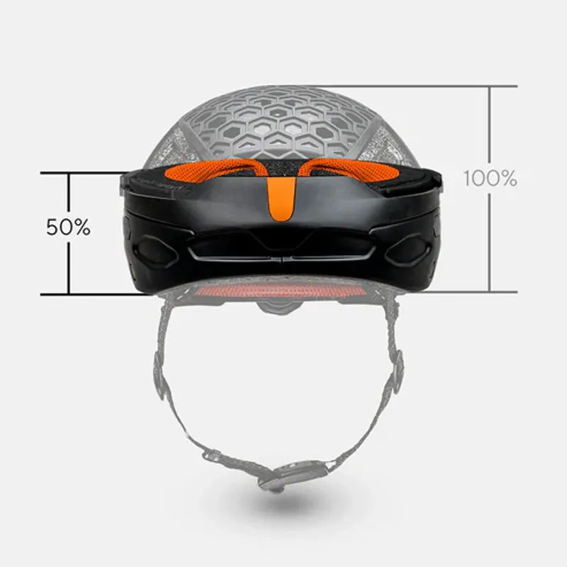 Newlane Folding Helmet In Black and orange-2