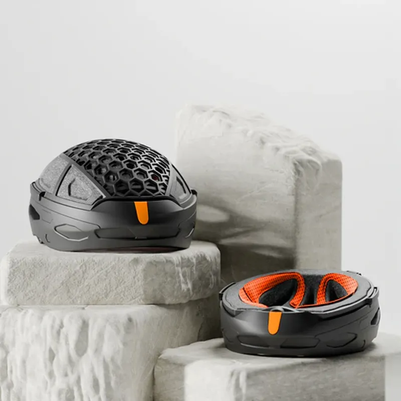 Newlane Folding Helmet In Black and orange-1