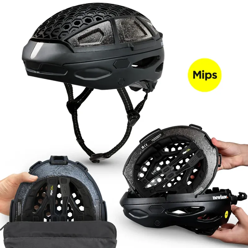 Newlane Folding MIPS Helmet In Black and White