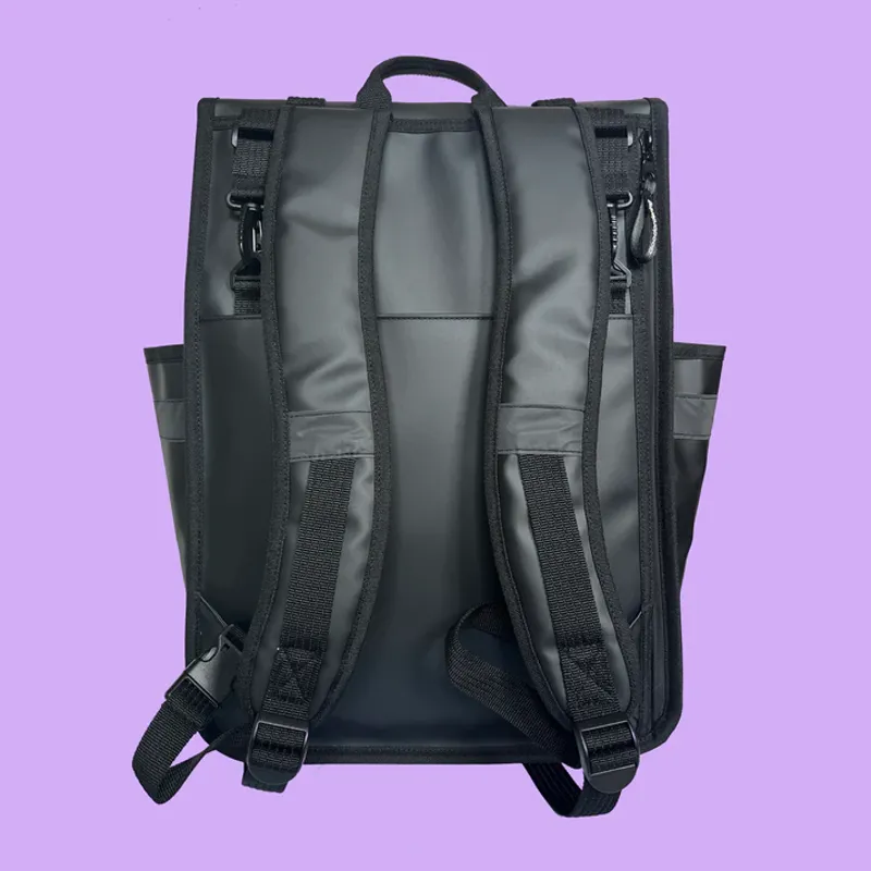 Goodordering ECO Monochrome Rolltop Backpack Pannier Black 2.0-1