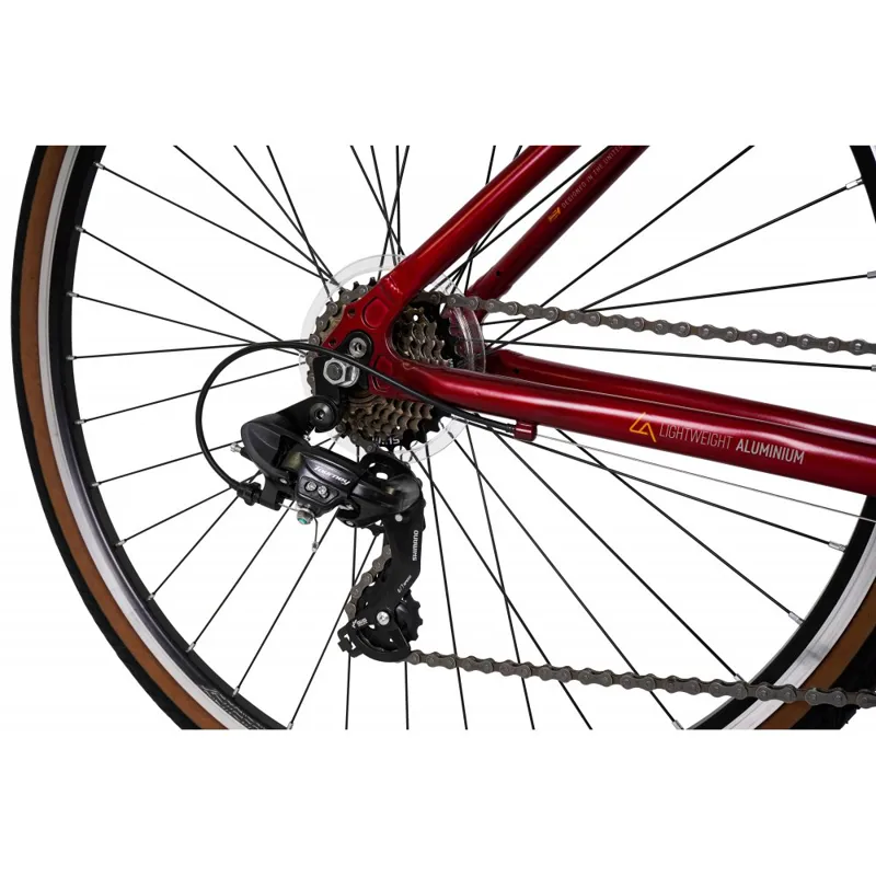 Claud Butler Explorer 2.0 Hybrid Bike in Red-6
