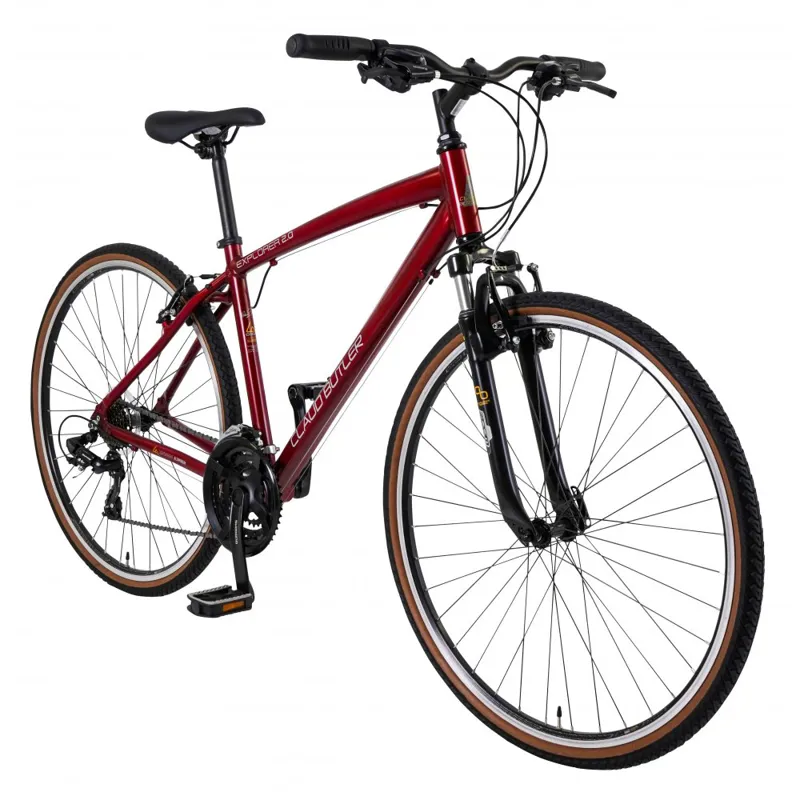 Claud Butler Explorer 2.0 Hybrid Bike in Red-1