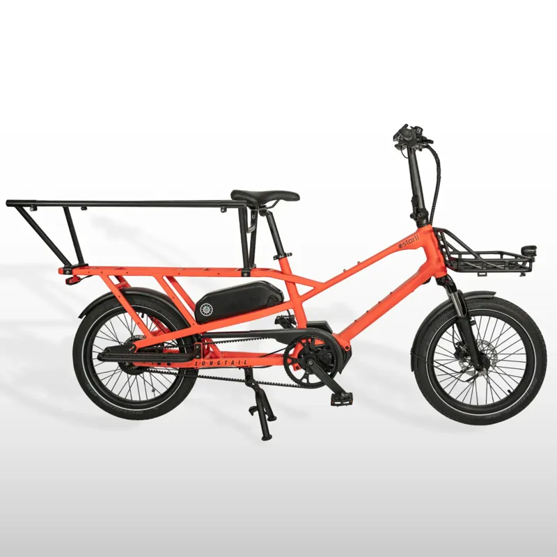 Estarli E-Cargo Longtail 700Wh Electric Cargo Bike In Hot Coral