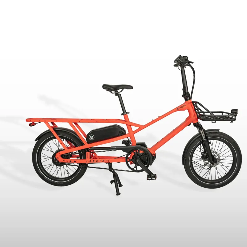 Estarli E-Cargo Longtail 700Wh Electric Cargo Bike In Hot Coral-1
