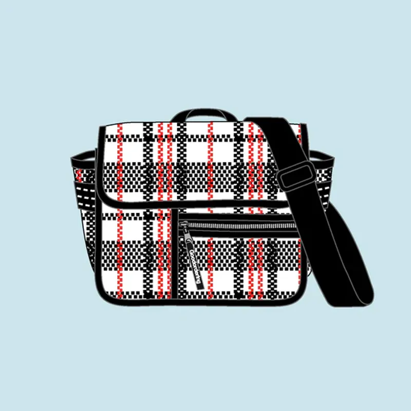 Goodordering Eco Tartan handle bar bag cross body satchel checkered plaid laundry bag-2