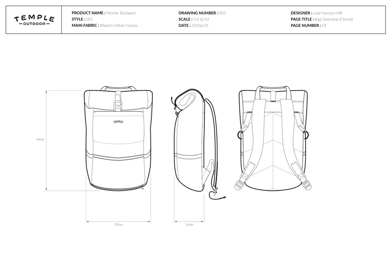 Temple Pannier Backpack - charcoal-7