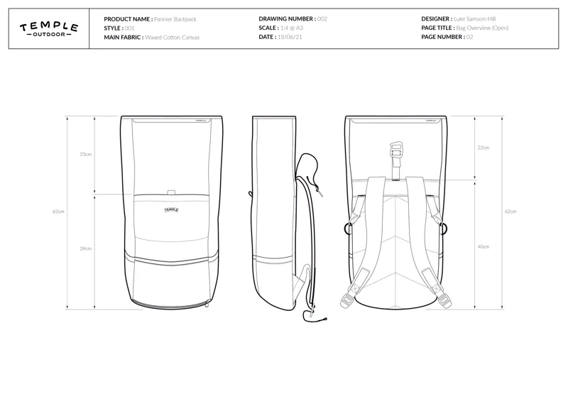 Temple Pannier Backpack - charcoal-8