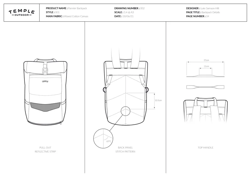 Temple Pannier Backpack - charcoal-10